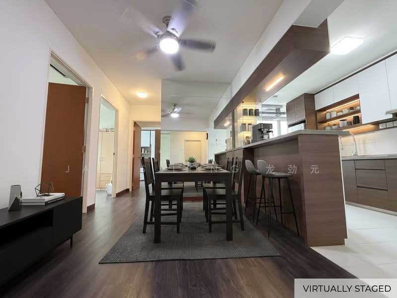 162B Rivervale Crescent, 162B Rivervale Crescent, 3 Bedrooms, 1,001 sqft, HDB Flat For Sale, by James Long 龙劲元, 500185996 - Dining Room - virtually staged - PropertyGuru.com.sg