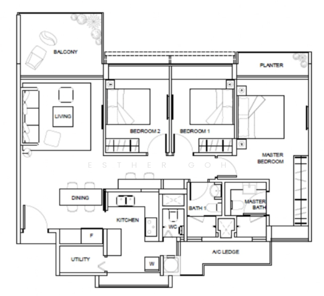 Terrene at Bukit Timah, 113 Jalan Jurong Kechil, 3 Bedrooms, 1,195 sqft, Condominium For Rent, by Esther Goh, 500186112 - PropertyGuru.com.sg