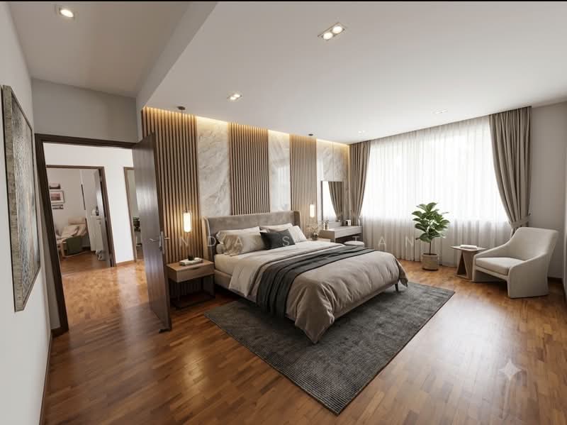 Tai Keng Gardens, Tai Keng Gardens, 5 Bedrooms, 4,778 sqft, Corner Terrace For Sale, by Linda SL Tan, 500186344 - AI generated Master Bedroom - PropertyGuru.com.sg