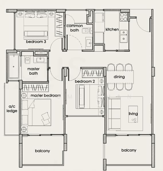 Three 11, 311 Upper Thomson Road, 3 Bedrooms, 936 sqft, Apartment For Sale, by Jerome Kuan, 500186450 - PropertyGuru.com.sg
