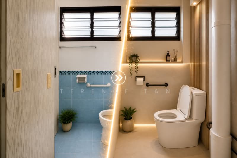 745 Yishun Street 72, 745 Yishun Street 72, 2 Bedrooms, 721 sqft, HDB Flat For Sale, by Terence Tan, 500186549 - Bathroom Potential Before after - PropertyGuru.com.sg