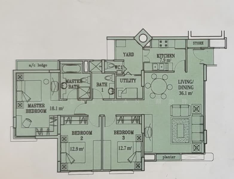 The Florida, 76 Hougang Avenue 7, 3 Bedrooms, 1,216 sqft, Condominium For Sale, by Serene Gan 顏詩玲, 500187363 - PropertyGuru.com.sg
