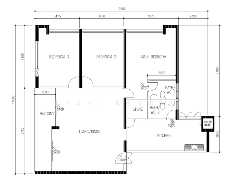 787 Yishun Ring Road, 787 Yishun Ring Road, 3 Bedrooms, 1,302 sqft, HDB Flat For Sale, by Nazri Baobed, 500187543 - PropertyGuru.com.sg