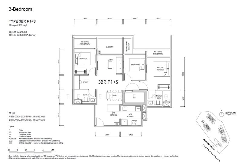 Lentor Gardens Residences, 68 Lentor Gardens, 3 Bedrooms, 969 sqft, Apartment For Sale, by Terence Ng, 500188017 - 3BR P1+S - PropertyGuru.com.sg