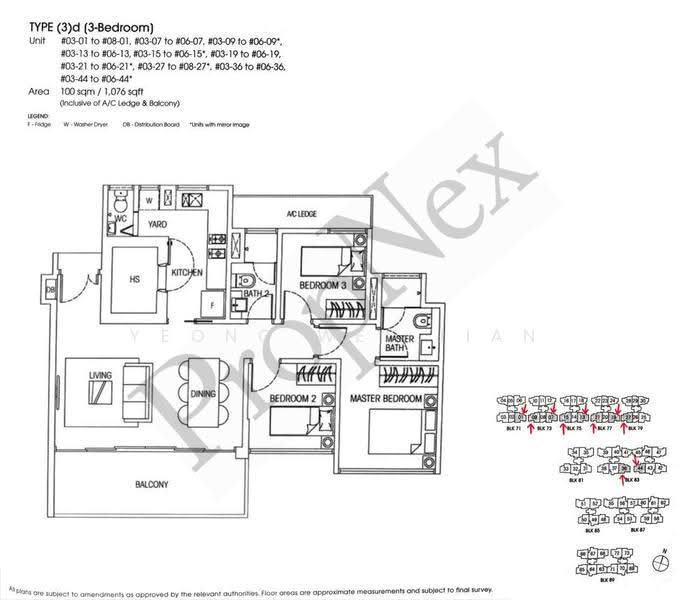 Hedges Park Condominium, 73 Flora Drive, Changi Airport / Changi Village, 3 Bedrooms, 1,076 sqft, Condominium For Sale, by Yeong Wei Jian, 500188114 - PropertyGuru.com.sg