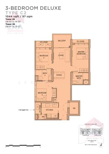 Sceneca Residence, Tanah Merah Kechil Link, 3 Bedrooms, 1,044 sqft, Condominium For Rent, by Leong Yeong Cherng, 500188264 - PropertyGuru.com.sg