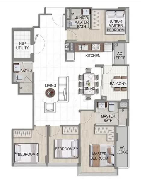 K Suites, 21 Lorong K Telok Kurau, 4 Bedrooms, 1,130 sqft, Apartment For Rent, by Ken Poh, 500188378 - PropertyGuru.com.sg