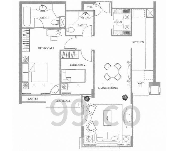 The Tessarina, 26 Wilby Road, 2 Bedrooms, 1,012 sqft, Condominium For Rent, by Anthea Yeo 杨丽娇, 500188553 - PropertyGuru.com.sg