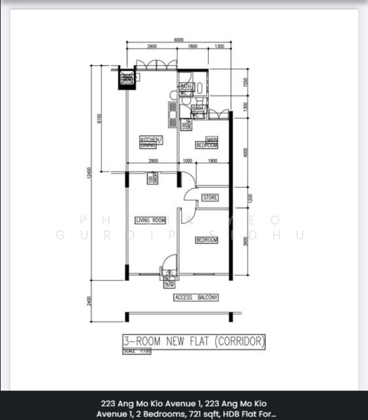 223 Ang Mo Kio Avenue 1, 223 Ang Mo Kio Avenue 1, 2 Bedrooms, 720 sqft, HDB Flat For Rent, by Gurdip Sidhu, 500188799 - PropertyGuru.com.sg