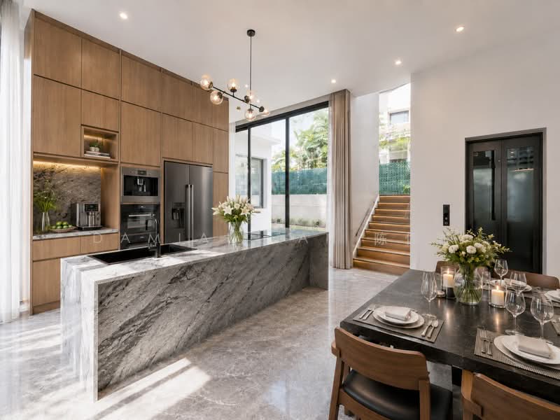 ⭐️RARE BRAND NEW RENOVATED DETACHED @ GOLDHILL GARDENS⭐️1 KM OF ACS & SCGS⭐️NEAR MRT & BUS STOPS⭐️, Goldhill Avenue Barker Mount Rosie Chancery Gentle Gilstead Buckley Merlimau Dyson Tan Sim Boh Bo Seng Asimont Balmoral Stevens Robin Fernhill Lewis Margoliouth Trevose Berrima Harlyn Dalkeith Narooma Camborne Kheam Hock Merryn Tempua Unggas Bahasa, 6 Bedrooms, 8,500 sqft, Detached House For Sale, by Damian Tan 陈係赈, 500188828 - Kitchen - PropertyGuru.com.sg