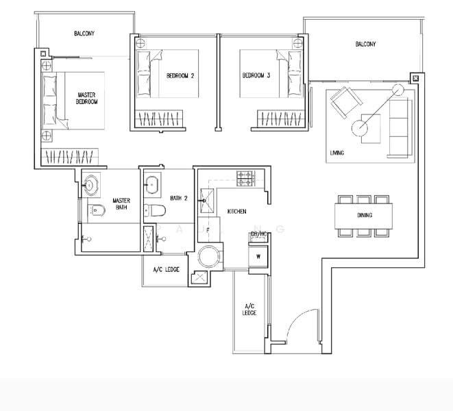 The Nautical, 93 Jalan Sendudok, 3 Bedrooms, 1,012 sqft, Condominium For Rent, by Paul Ng, 500189046 - PropertyGuru.com.sg