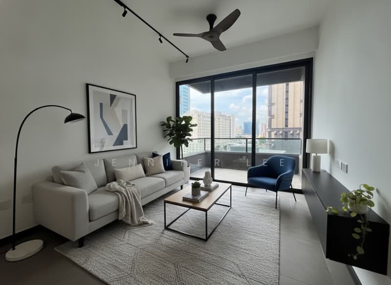 Midtown Modern, 18 Tan Quee Lan Street, 3 Bedrooms, 1,066 sqft, Condominium For Sale, by Jennifer Lee, 500189126 - Artist Impression of the Living Area - PropertyGuru.com.sg
