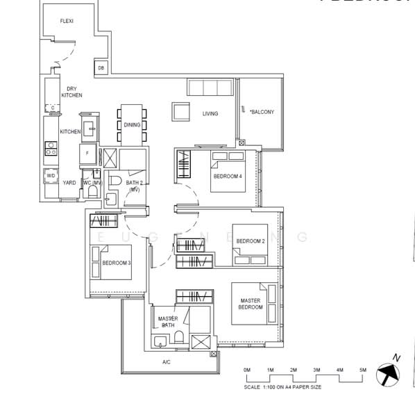 Last unit of 4 plus study, directly beside M.R.T!, , 5 Bedrooms, 1,249 sqft, Condominium For Sale, by Eugene Ng, 500190308 - PropertyGuru.com.sg