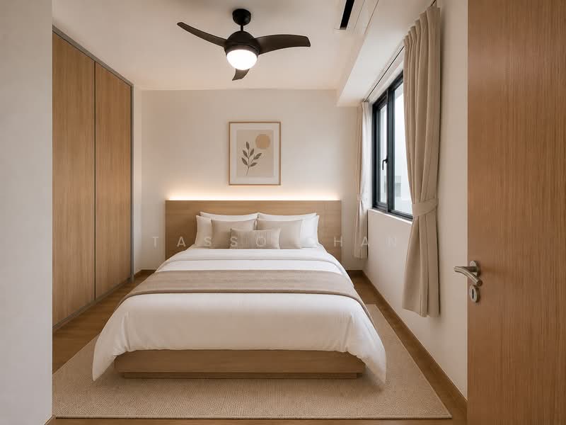 Kingsford Waterbay, 64 Upper Serangoon View, 2 Bedrooms, 614 sqft, Condominium For Sale, by Tasso Chan, 500190463 - Main bedroom. ID for illustration only. - PropertyGuru.com.sg