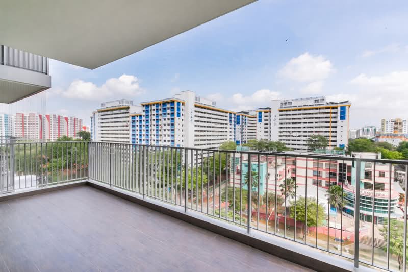 SkyPark Residences, 5 Sembawang Crescent, 3 Bedrooms, 1,141 sqft, Executive Condominium For Sale, by Gina Tow, 500191599 - Balcony - PropertyGuru.com.sg