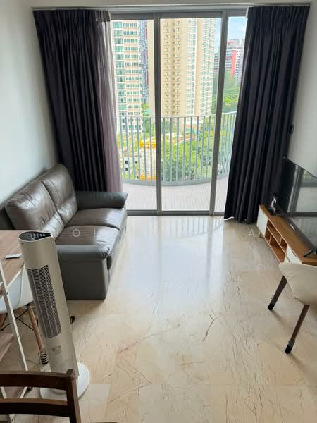 Queens Peak, 1 Dundee Road, 2 Bedrooms, 624 sqft, Condominium For Rent, by Johnny Chia, 500191801 - Living Room - PropertyGuru.com.sg