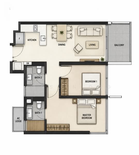 Sennett Residence, 31 Pheng Geck Avenue, 2 Bedrooms, 818 sqft, Condominium For Rent, by Jesslin Ong, 500192034 - PropertyGuru.com.sg