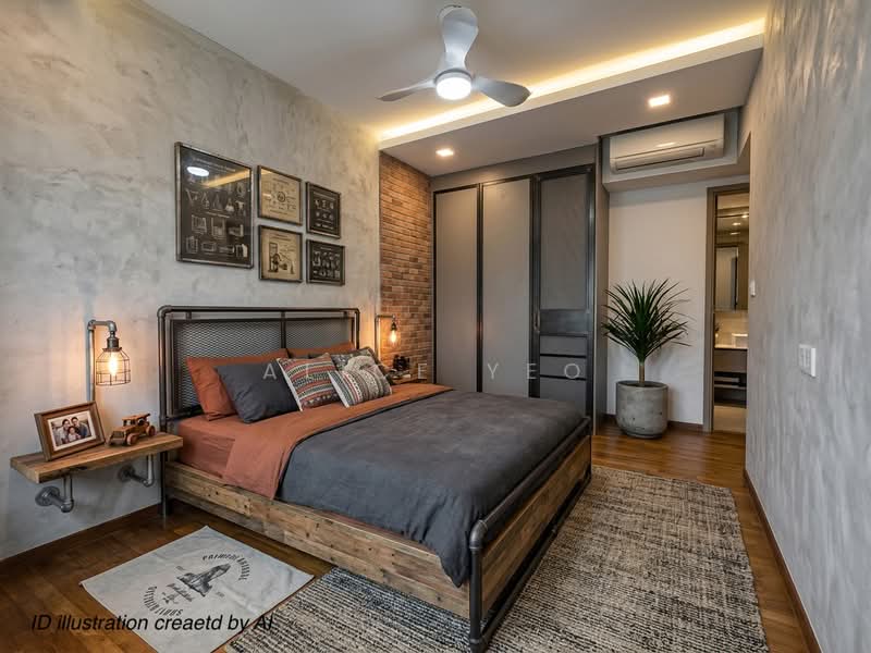 SkyPark Residences, 11 Sembawang Crescent, 5 Bedrooms, 1,593 sqft, Executive Condominium For Sale, by Alice Yeo, 500192617 - Bedroom ID illustration created by AI - PropertyGuru.com.sg