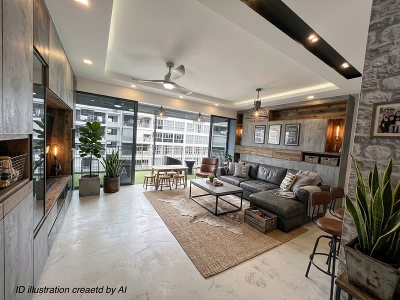 SkyPark Residences, 11 Sembawang Crescent, 5 Bedrooms, 1,593 sqft, Executive Condominium For Sale, by Alice Yeo, 500192617 - Living ID illustration created by AI - PropertyGuru.com.sg