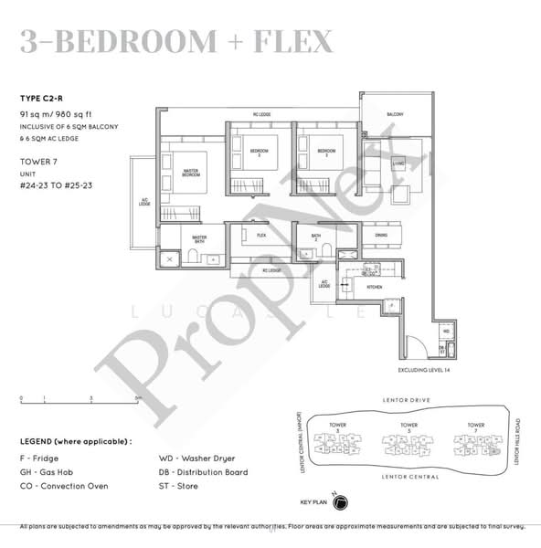 Lentor Modern, 7 Lentor Central, 3 Bedrooms, 980 sqft, Condominium For Sale, by Lucas Lee, 500193119 - PropertyGuru.com.sg