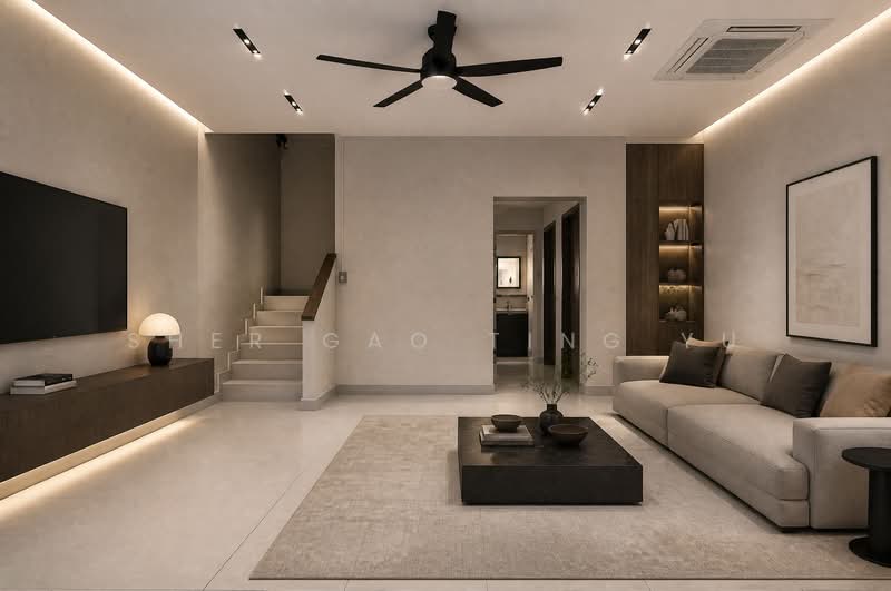 Corner Semi D ⭐️1KM TO MGS, PEI HWA ⭐️ MINS TO KAP MRT ⭐️HUA GUAN, , 4 Bedrooms, 3,000 sqft, Semi-Detached House For Sale, by Sher Gao Ting Yu, 500193291 - Living Room - PropertyGuru.com.sg