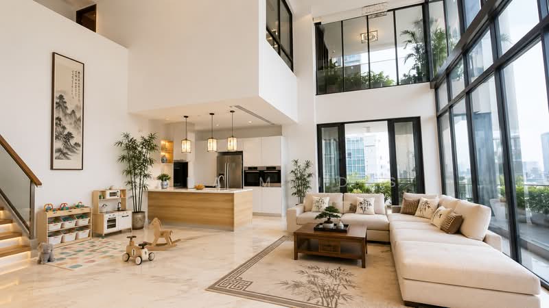 Skypark @ Somerset, 22 Saint Thomas Walk, 4 Bedrooms, 3,347 sqft, Apartment For Rent, by Dena Mendes, 500193587 - Living Room - PropertyGuru.com.sg