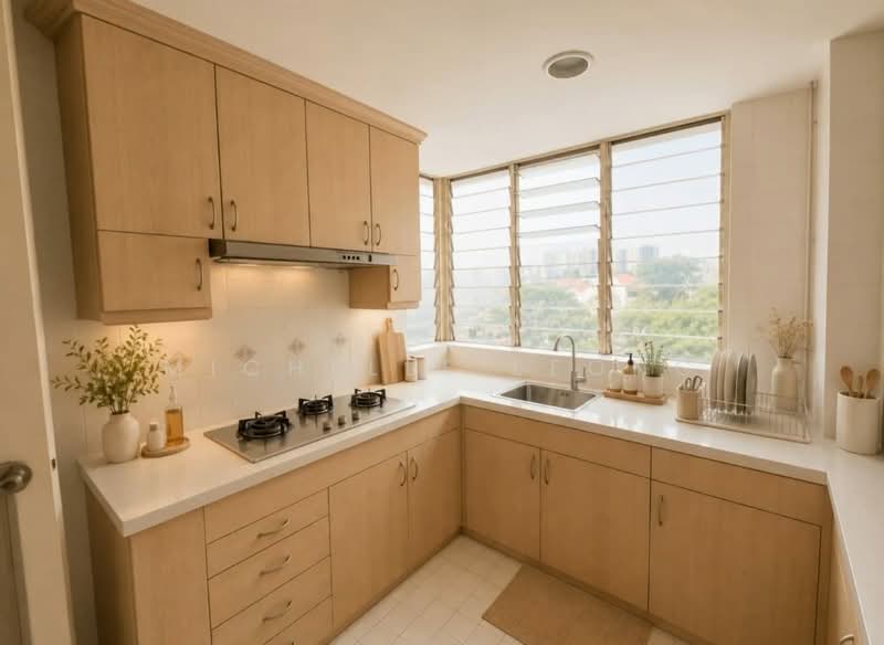 Bullion Park, 160 Lentor Loop, 3 Bedrooms, 1,259 sqft, Condominium For Sale, by Michelle Leong, 500193626 - Kitchen - PropertyGuru.com.sg