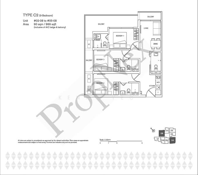 8 Farrer Suites, 8 Sing Joo Walk, 3 Bedrooms, 969 sqft, Apartment For Rent, by Kenny Yeo, 500193782 - PropertyGuru.com.sg