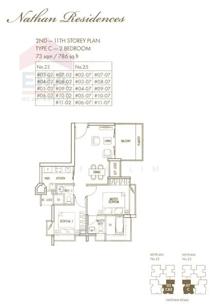 Nathan Residences, 23 Nathan Road, 2 Bedrooms, 775 sqft, Condominium For Rent, by Irene Lim, 500194073 - PropertyGuru.com.sg