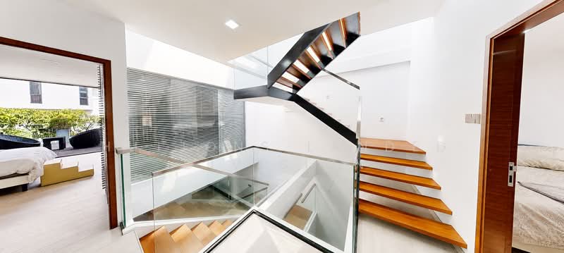 Inter Terrace | Exclusive D15 | Freehold & Rare 7.1m Width, , 5 Bedrooms, 4,413 sqft, Terraced House For Sale, by JYOTI, 500194646 - Modern Staircase - PropertyGuru.com.sg