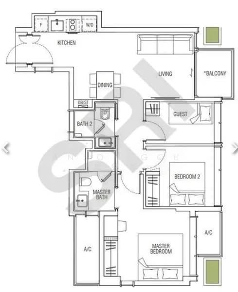 Jervois Mansion, 8 Jervois Close, 3 Bedrooms, 797 sqft, Condominium For Rent, by Anson Goh 吴铭华, 500194941 - PropertyGuru.com.sg
