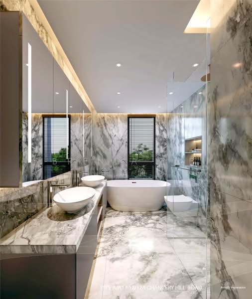 Developer Appointed : Chancery Hill Collection Brand New Freehold, Chancery Hill Road, Dyson Road, Bukit Tunggal, Newton / Novena, 5 Bedrooms, 7,493 sqft, Semi-Detached House For Sale, by Brenda Zee (徐黎倫), 500195013 - Master Bathroom - PropertyGuru.com.sg