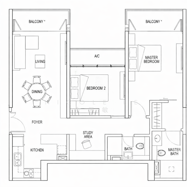 Kallang Riverside, 51 Kampong Bugis, 2 Bedrooms, 1,033 sqft, Condominium For Sale, by Nicole Ee 余佩敏, 500195953 - PropertyGuru.com.sg