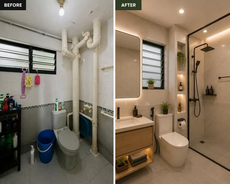 208 Yishun Street 21, 208 Yishun Street 21, 3 Bedrooms, 1,001 sqft, HDB Flat For Sale, by Zola Tan, 500195955 - Common Bathroom - PropertyGuru.com.sg
