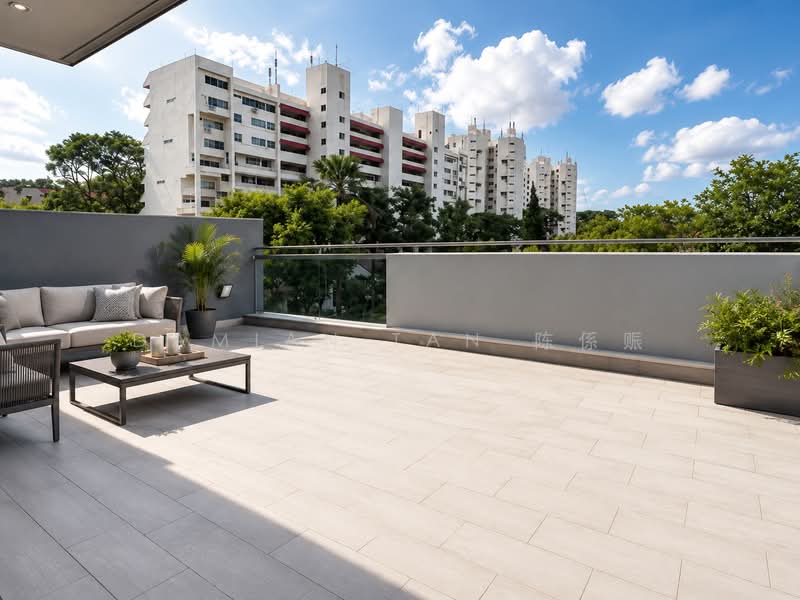 ⭐️WITHIN 1 KM OF RGPS⭐️NEAR TAN KAH KEE MRT STATION⭐️MODERN DESIGN WELL-KEPT 2.5-STY SEMI-D ⭐️, Hillcrest Road Watten Estate Greenwood Greendale Greenmead Greenpark Shelford Park Vale Linden Pandan Naga Sari Vanda Namly Duchess Princess Of Wales King's Queen's Duke's Coronation University Kheam Hock Unggas Seni Bahasa Tudor Tempua Sejarah Hua, 5 Bedrooms, 4,725 sqft, Semi-Detached House For Sale, by Damian Tan 陈係赈, 500196295 - Balcony - PropertyGuru.com.sg