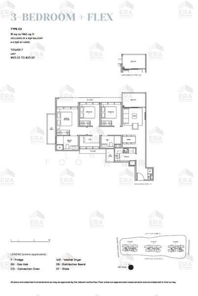 Lentor Modern, 7 Lentor Central, 3 Bedrooms, 980 sqft, Condominium For Rent, by Linda Foo 符雪梅, 500196444 - PropertyGuru.com.sg