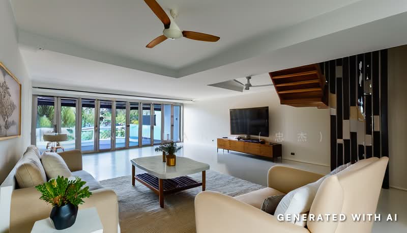 Ocean Drive Sentosa Cove, Ocean Drive / Sentosa Cove, 5 Bedrooms, 5,000 sqft, Terraced House For Rent, by Ben Huang (忠杰), 500196449 - Living Room - PropertyGuru.com.sg