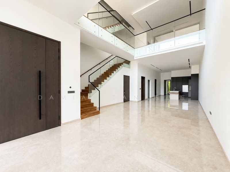 ⭐️JUST TOP⭐️RARE BRAND NEW 3.5-STY TERRACE NEAR HILLVIEW MRT STN⭐️MASSIVE BUILT-UP W/ 6 BEDROOMS⭐️, Hillview Crescent Jalan Remaja Gumilang Chu Lin Yen Dermawan Intan Zamrud Elizabeth Phoenix Hazel Park Cashew Chestnut Almond Suasa Pakis Emas Urai Asas Tekad Siap Tumpu Uji Shamah Selanting Layang Kakatua Merbok Yuk Tong Kismis Eng Kong Toh Tuck Tin, 6 Bedrooms, 7,240 sqft, Terraced House For Sale, by Damian Tan 陈係赈, 500196875 - Double Volume Ceiling Living & Dining - PropertyGuru.com.sg