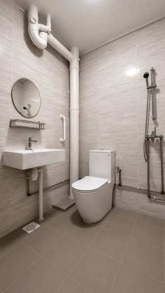 221 Hougang Street 21, 221 Hougang Street 21, 3 Bedrooms, 1,593 sqft, HDB Flat For Sale, by Kyle Low, 500197123 - Bathroom - PropertyGuru.com.sg