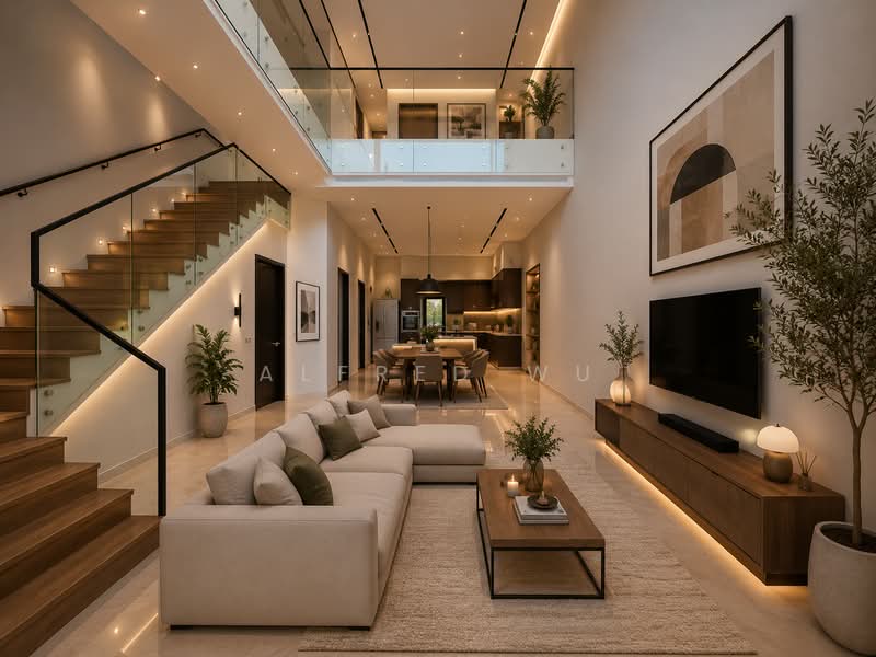 ✨ BRAND NEW FREEHOLD TERRACE @ HILLVIEW CRESCENT ✨, , 6 Bedrooms, 7,240 sqft, Terraced House For Sale, by Alfred Wu, 500197707 - Living Room - PropertyGuru.com.sg