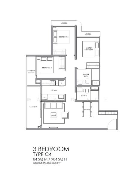 River Modern, River Galley Green, 3 Bedrooms, 904 sqft, Condominium For Sale, by Watson Poh, 500197752 - PropertyGuru.com.sg
