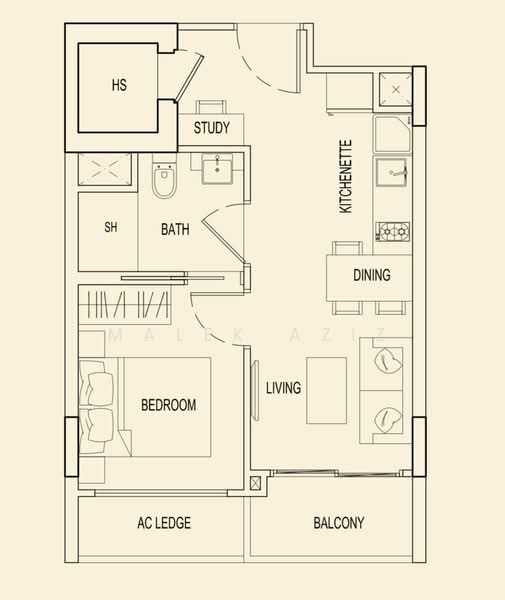 Parc Rosewood, 89 Rosewood Drive, 1 Bedroom, 431 sqft, Condominium For Sale, by Malek Aziz, 500197818 - PropertyGuru.com.sg