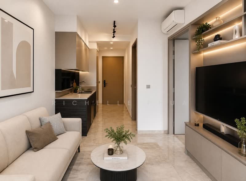 Haus On Handy, 28 Handy Road, 1 Bedroom, 463 sqft, Condominium For Rent, by Richelle Phua, 500198417 - Living Room - PropertyGuru.com.sg