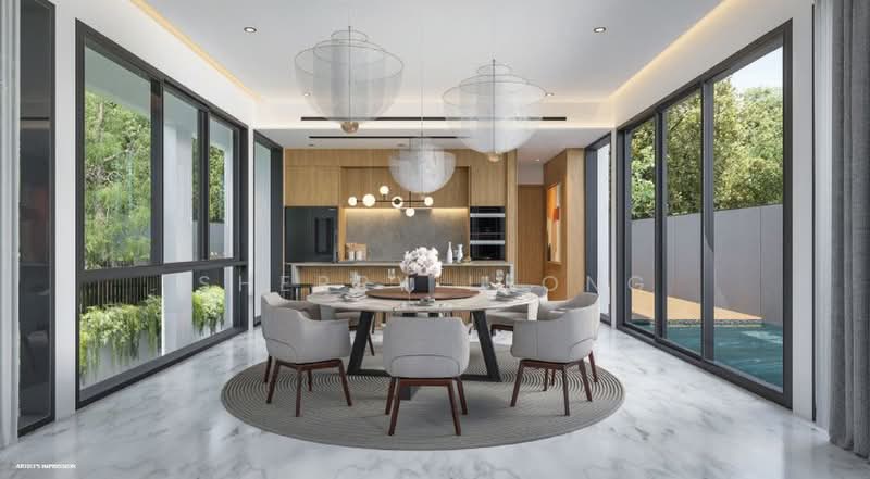 Newly TOP Detached House at Prime District 10 with Pool, Mount Sinai Road/ Henry Park, 7 Bedrooms, 12,239 sqft, Detached House For Sale, by Sherry Leong, 500199341 - Dining Room - PropertyGuru.com.sg