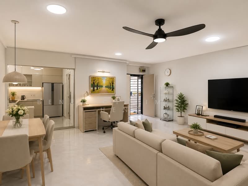 123E Rivervale Drive, 123E Rivervale Drive, 3 Bedrooms, 1,237 sqft, HDB Flat For Sale, by Benedict Lim Kim Heng, 500199738 - Living Room - PropertyGuru.com.sg