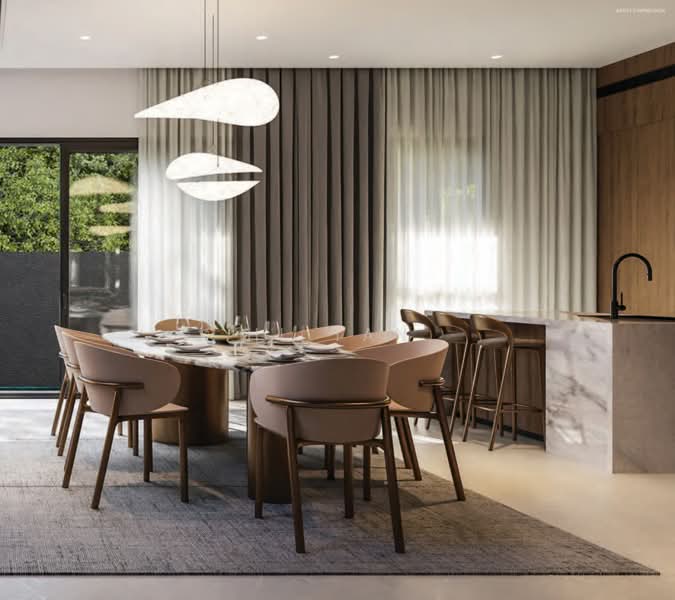 I N D I G O 1st Class Brand New Semi-D, East Coast / Marine Parade, 6 Bedrooms, 6,178 sqft, Semi-Detached House For Sale, by HL Tan, 500200312 - Dining Room with Dry Kitchen - PropertyGuru.com.sg