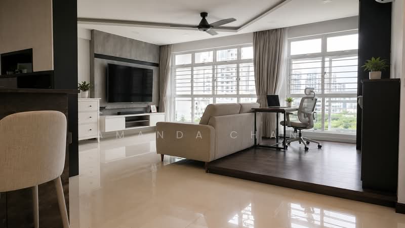 662D Edgedale Plains, 662D Edgedale Plains, 3 Bedrooms, 1,206 sqft, HDB Flat For Sale, by Amanda Chan, 500200319 - Living Room - PropertyGuru.com.sg