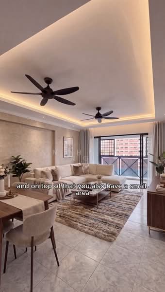 Blk 101A, Lorong 2, 4 Bedrooms, 1,582 sqft, HDB Flat For Sale, by Anthony Ng, 500200397 - Living Room -Ai generated - PropertyGuru.com.sg