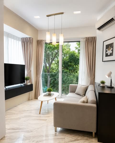52 Stevens, 52 Stevens Road, 1 Bedroom, 420 sqft, Apartment For Sale, by Bjorn Lim, 500200407 - Living Room - PropertyGuru.com.sg