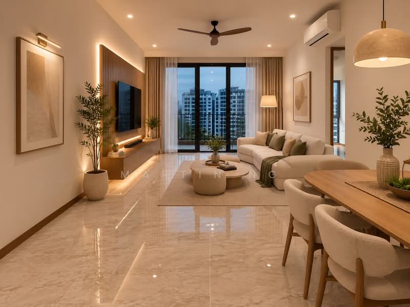 Kingsford Waterbay, 84 Upper Serangoon View, Hougang / Punggol / Sengkang, 3 Bedrooms, 850 sqft, Condominium For Sale, by Martin Ng, 500201003 - Living Room - Rendered - PropertyGuru.com.sg